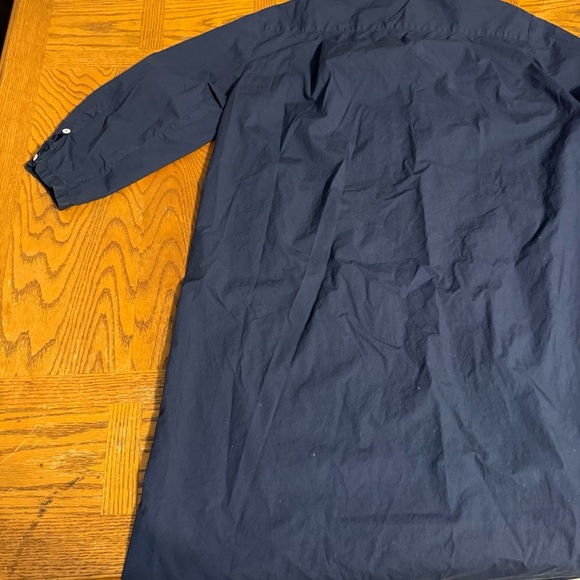 Stefano Mortari Midi Shirt Dress High Low Navy IT 42 or US 6 Lagenlook Artisinal - Picture 11 of 16